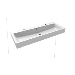 Kaldewei Puro 3167 Wand-Doppelwaschtisch 120x46cm mit Perl-Effekt, alpinweiss (906806043001)