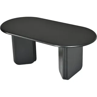 Merax Couchtisch Oval 99x50x40 cm Schwarz MDF