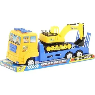Autotransporter mit Bagger 28,5x11,5 cm - (Spielzeug, Fahrzeuge)