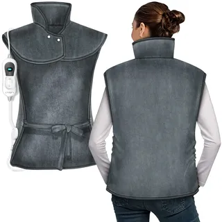 sinnlein Heizkissen, 60x85cm, elektrisch für Rücken Schulter Nacken | Wärmekissen mit 3 Temperaturstufen & Abschaltautomatik (Grau)