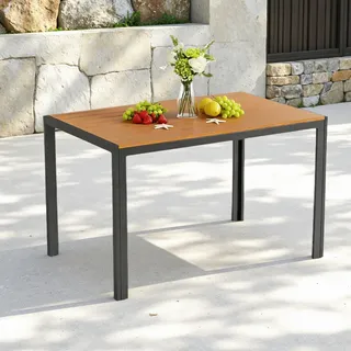 clevich Gartentisch 110 x 70 x 0 cm Teakbraun
