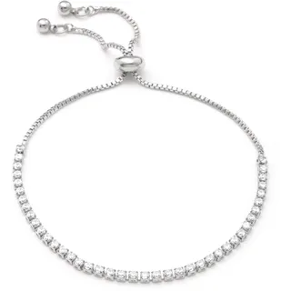 Heideman Armband Ardeo Damen - Aus hochwertigem Edelstahl silber farbend poliert mit Stein weiss glänzend individuell verstellbar mit Verlängerungskettchen Armkette Damen funkelnd silberfarbend