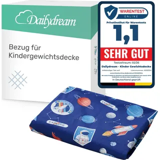 Dailydream Bezug Gewichtsdecke Kinder – Space – 104x150 cm- Beruhigende Wirkung - Besser Einschlafen -