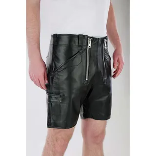 Kurze Lederhose Zimmermann Short aus hochwertigem Rind Nappa Leder – Schwarz / 34