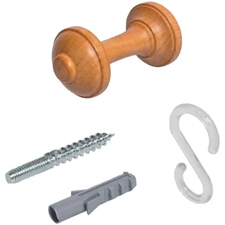 LIEDECO Raffhalter LIEDECO, braun (kirschbaumfarben), Materialmix, Raffhalter, Schalhalter 7 cm