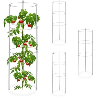 Relaxdays Rankhilfe 4er Set 22 x 60 x 22 cm Grau