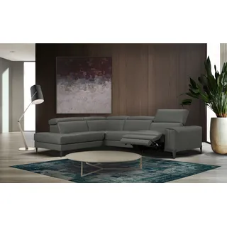 Calia Italia Eckcouch Leder 2-Sitzer Grau