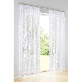 Gardine HEINE HOME Gr. 2, weiß, B:140cm H:175cm, Polyester, Viskose, Gardinen, Gardine