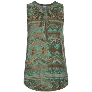 LASCANA LASCANA, Tanktop mit Bändern am Ausschnitt, Blusentop mit Alloverdruck, grün