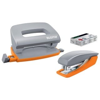 Leitz Locher und Heftgeräte Set Urban Chic grau/orange