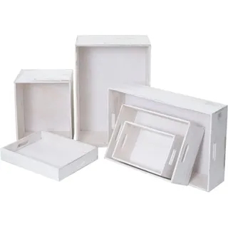 MCW Holzbox C20 6er-Set Weiß Shabby