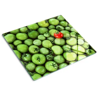 Tulup Glasplatte 60x52 cm Reife Tomate , Rot , Glas , 60x0.4x52 cm , Küchen, Küchenelektrogeräte, Herde, Herdabdeckplatten