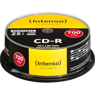 Intenso CD-R 700MB 52x 25er Spindel Cakebox kratzfest bedruckbar