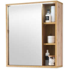 Bild von Spiegelschrank Eiche Wotan - Badezimmerspiegel Schrank mit viel Stauraum - 60 x 70 x 20 cm