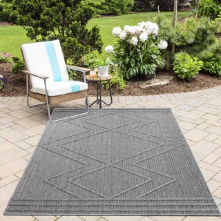 Patara Zigzag teppich indoor/outdoor rechteckig 240x340cm grau - Grau