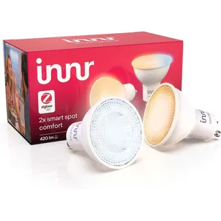 innr GU10 Zigbee Smart Lampe, funktioniert mit Alexa und Hue* (Bridge erforderlich), warm- bis kaltweiß, GU10 Smart LED Spots dimmbar, Smart Home Lampe, 2-Pack