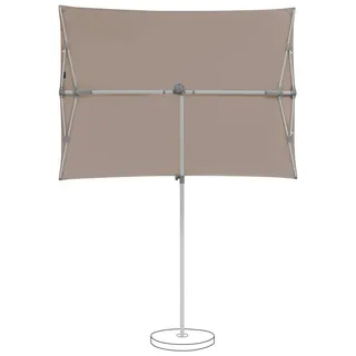 Suncomfort by Glatz  Sonnenschirm Mittelstockschirm Balkonschirm Flex Roof, 195x140cm, rechteckig, Farbe Beige-Grau - Light taupe - Braun