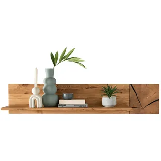 Woodroom Wandregal Mori Eiche massiv geölt mit Ablage