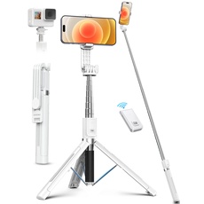 ANXRE Selfie Stick Handy Stativ Mit FernauslöSer [VerstäRkter Ständer&Extra Long],Tragbar 125cm Stativ Handyhalterung Tisch für Smartphone,Selfie Stick Stativ Kompatibel mit iPhone Samsung Android