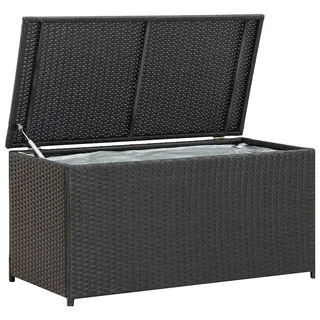 vidaXL Gartenbox Auflagenbox Kissenbox Kiste Gartentruhe Truhe Box Aufbewahrungsbox Auflagenkiste Garten Poly Rattan 100x50x50cm Schwarz