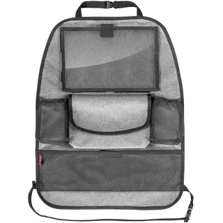 Reer Autorücksitz-Organizer TravelKid Entertain, mit Tablet-Fach, schmutzabweisend, viele Taschen, für alle Autositze, auch Sportsitze, grau, 1 Stück (1er Pack)