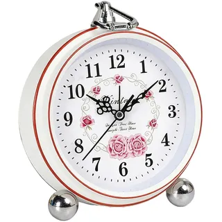 Sporgo Retro Wecker Analog Leise: 5,3 Zoll Nachttischuhr Tischuhr Vintage Ohne Ticken, Kleine Lautlos Batteriebetrieben, Vintage Tischuhr Analog für Schlafzimmer Wohnzimmer Kinder