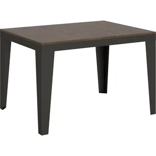 Ausziehbarer Tisch 90x120/224 cm Flame Evolution Gestell Walnuss Anthrazit - Dunkelbraun