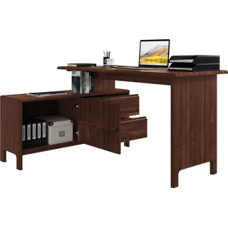 OTTO home Eckschreibtisch Luven Kiefer massiv / Braun