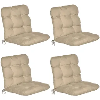 Beautissu Niederlehner Auflage 100 x 50 x 8 cm beige 8-tlg.