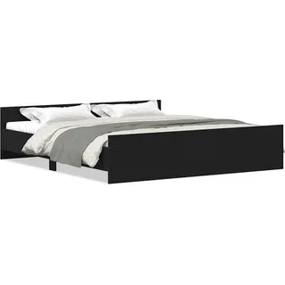 vidaXL Bettgestell ohne Matratze Schwarze Eiche 180x200 cm Holzwerkstoff - Braun