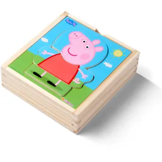 Eichhorn - Peppa Pig Umziehpuzzle - Verschiedene Kleidungsstücke zum verwandeln, bunt, Puzzle aus FSC zertifiziertem Holz, 14 teilig, 4x13x14 cm groß, ab Zwei Jahren