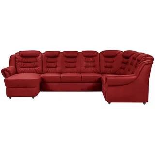 Livetastic Wohnlandschaft , Rot , Kunststoff , Ottomane rechts, U-Form , 333x216 cm , Made in Eu , seitenverkehrt erhältlich, Hocker erhältlich, Rücken echt, Armteil links, Armteil rechts , Wohnzimmer, Sofas & Couches, Wohnlandschaften, Wohnlandschaften in U-Form