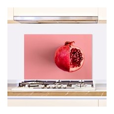 Queence Spritzschutz, BxL: 60 x 40 cm, Aluminium-Verbundplatte - rosa