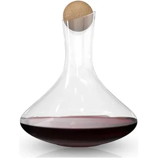 Intirilife Glas Karaffe mit 1.8 Liter für Rotwein mit Reinigungsperlen - Dekantierkapazität 750ml - Bleifreies Kristallglas Dekanter Mundgeblasen Weinbelüfter Weinkaraffe
