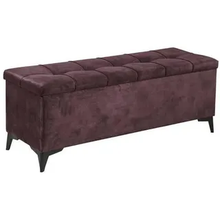 Modante Bettbank , Aubergine , Textil , 139x58x50 cm , Truhe im Sitz , Schlafzimmer, Betten, Bettgestelle- Einzelteile, Bettbänke