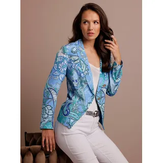 CREATION L PREMIUM Jackenblazer "Seiden-Blazer", himmelblau, eisblau, bedruckt