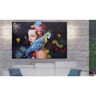 Ölgemälde Frau HWC-H25, Leinwandbild Wandgemälde Gemälde, handgemaltes XL Wandbild ~ 100x150cm