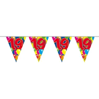 Wimpelkette Luftballons Zahl 19 Jahre, 10m