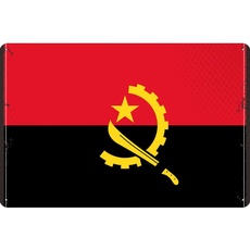 Blechschild Wandschild 20x30 cm Angola Fahne Flagge