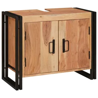 vidaXL Waschbeckenunterschrank Braun 71 x 33 x 58 cm Massivholz Akazie - Braun