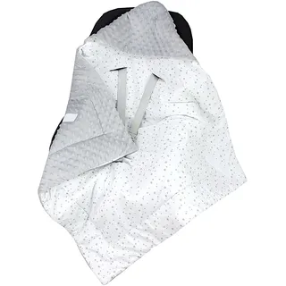 TupTam Baby Winter Einschlagdecke Babydecke 75x75cm für Autositz Babyschale Wattiert Minky Baumwolle Universal, Farbe: Sternbild/Weiß/Grau, Größe: Einheitsgröße