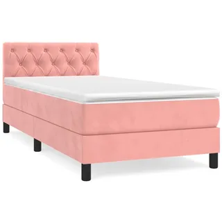 vidaXL Boxspringbett mit Matratze Rosa 80x200 cm Samt1537742