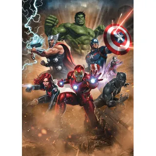 KOMAR Avengers Superpower 200 x 280 cm (Breite x Höhe) - Marvel, Superheld, Kinderzimmer, Tapete - IADX4-079