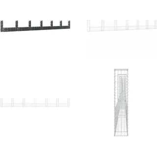 vidaXL Gabionenkorb U Form mit 7 Säulen Eisen 740x20x100 cm - Gabione - Gabionen - Gabionenkorb - Gabionenkörbe