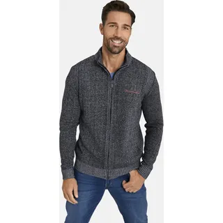Strickjacke JAN VANDERSTORM "Strickjacke INGRABAN", Herren, Gr. XXL, grau (dunkelgrau melange), Obermaterial: 50% Baumwolle CO. 50% Polyacryl PAN., unifarben, normal, Strickjacken Strickjacke