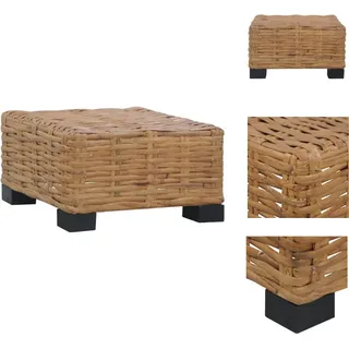 vidaXL Couchtisch 47×47×28 cm Natur Rattan - Gartensofaelemente - Braun