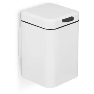 Relaxdays Kosmetikeimer , Weiß , Metall, Kunststoff , Quadratisch , 16x24x22 cm , Badaccessoires, Abfalleimer