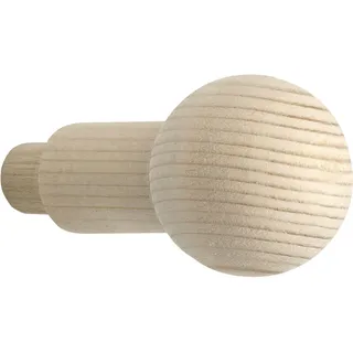 ALLES IM GRIFF Holz Kleiderhaken Horus - Wandhaken zum Einbohren ø 12x14mm - Garderobenhaken, Fichte roh