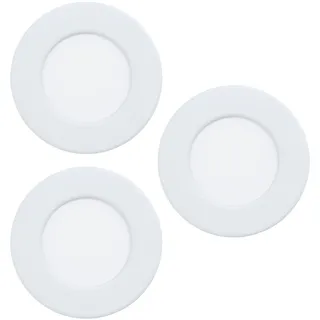 Eglo CONNECT EGLO connect.z 3er-Set Smart-Home LED Bad-Einbaustrahler Fueva 6-Z, flach, Ø 8,6 cm, ZigBee, App und Sprachsteuerung Alexa, RGB, warmweiß-kaltweiß, dimmbar, Metall Einbauspot weiß, IP44