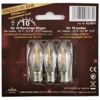 SAICO LED-Ersatzlampe, E 10, 23 V, 0,2 W Deko Weihnachten